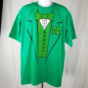 Green Tuxedo Shirt XL Cotton NWT Gildan